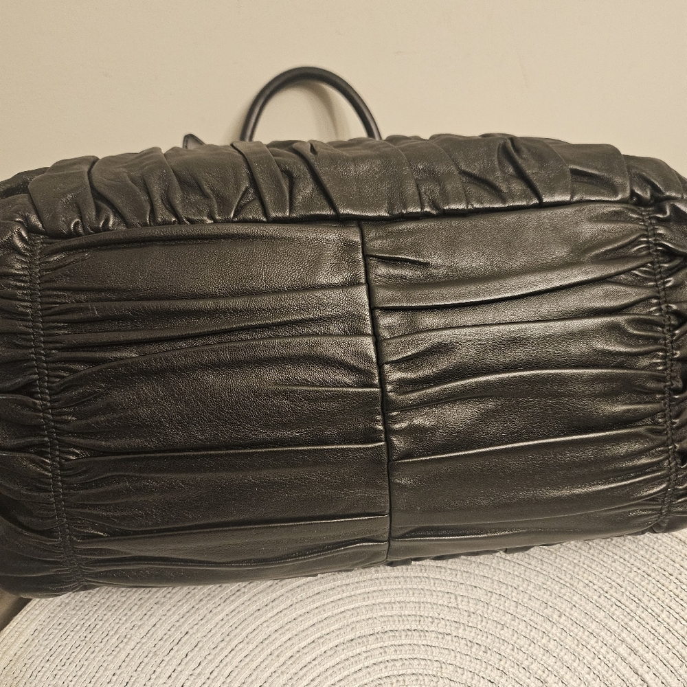 Prada Nappa Gaufre Ruched Leather Tote - Picture 13 of 14